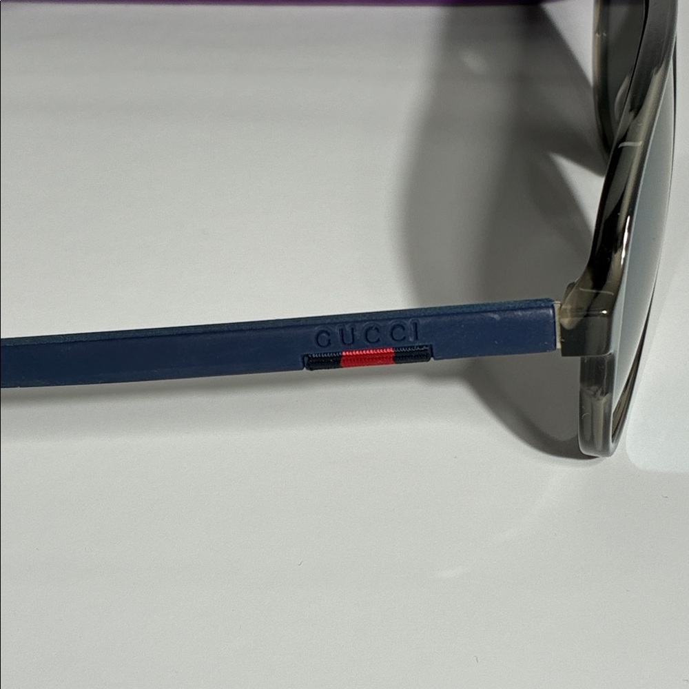 Gucci GG0423S 010 Pilot Sunglasses Gray/Black Blue Polarized 60mm New Authentic - Picture 8 of 14